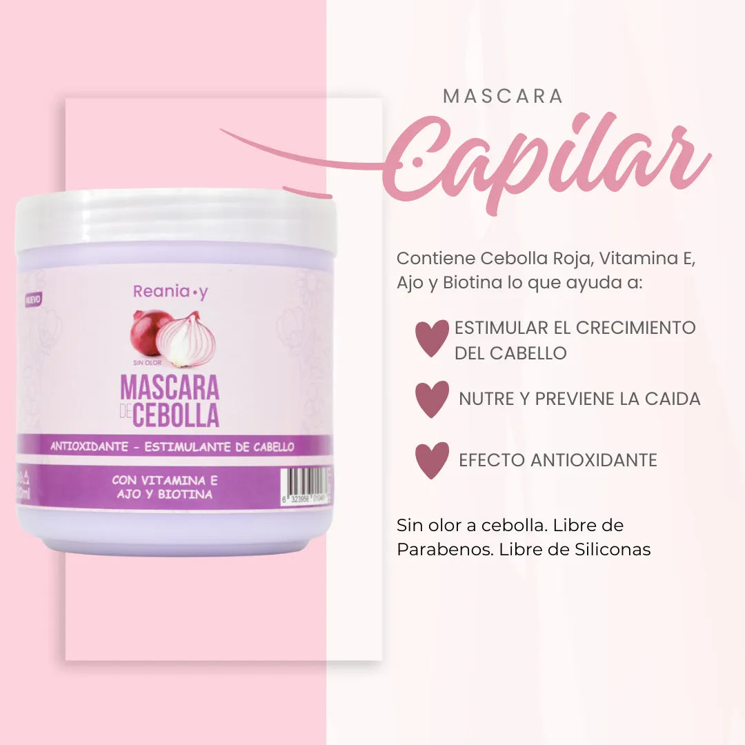 Linea capilar de cebolla-caída del cabello-REANIA