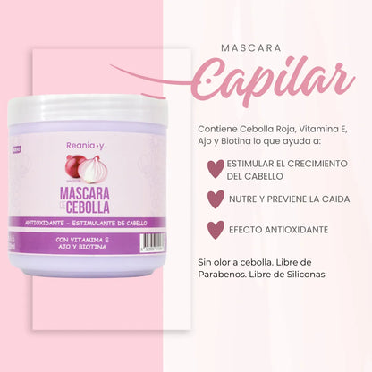 Linea capilar de cebolla-caída del cabello-REANIA